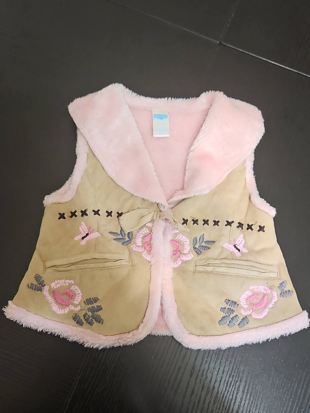 Pink Trim Floral Vest for Kids